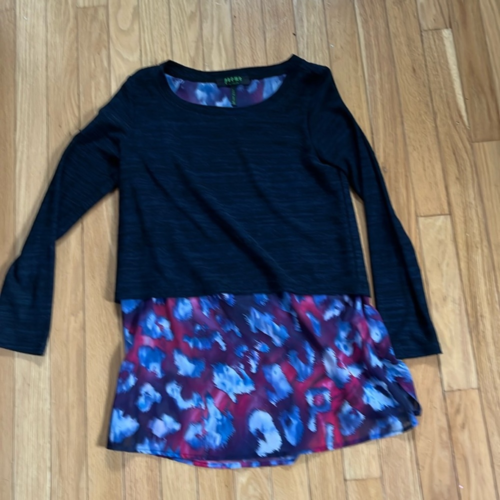 Poeme by Citron Layered Blue Knit Top